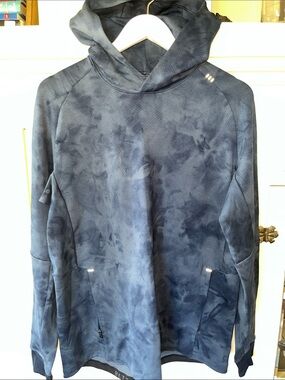 Men's LULU Navy Tie-Dye Hooded Pullover Jacket